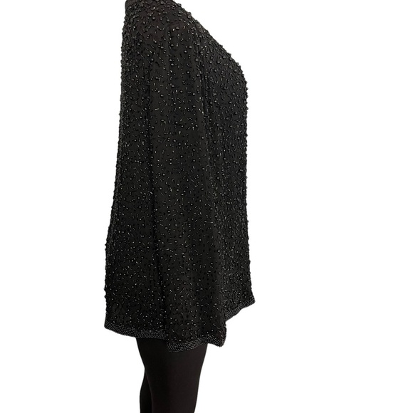 COTE D' AZUR Vintage Evening Black Vintage Gorgeous Beaded Silk Jacket - Picture 6 of 10